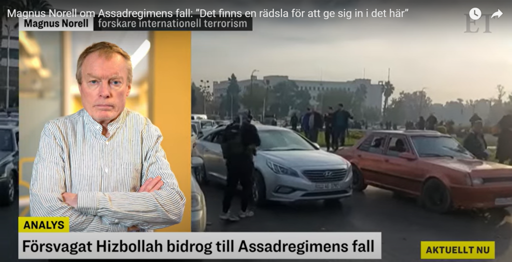 Magnus Norell om Assadregimens fall: ”Det finns en rädsla för att ge sig in i det här”